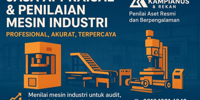 Tim KJPP Kampianus dan Rekan melakukan inspeksi teknis jasa penilaian mesin pabrik